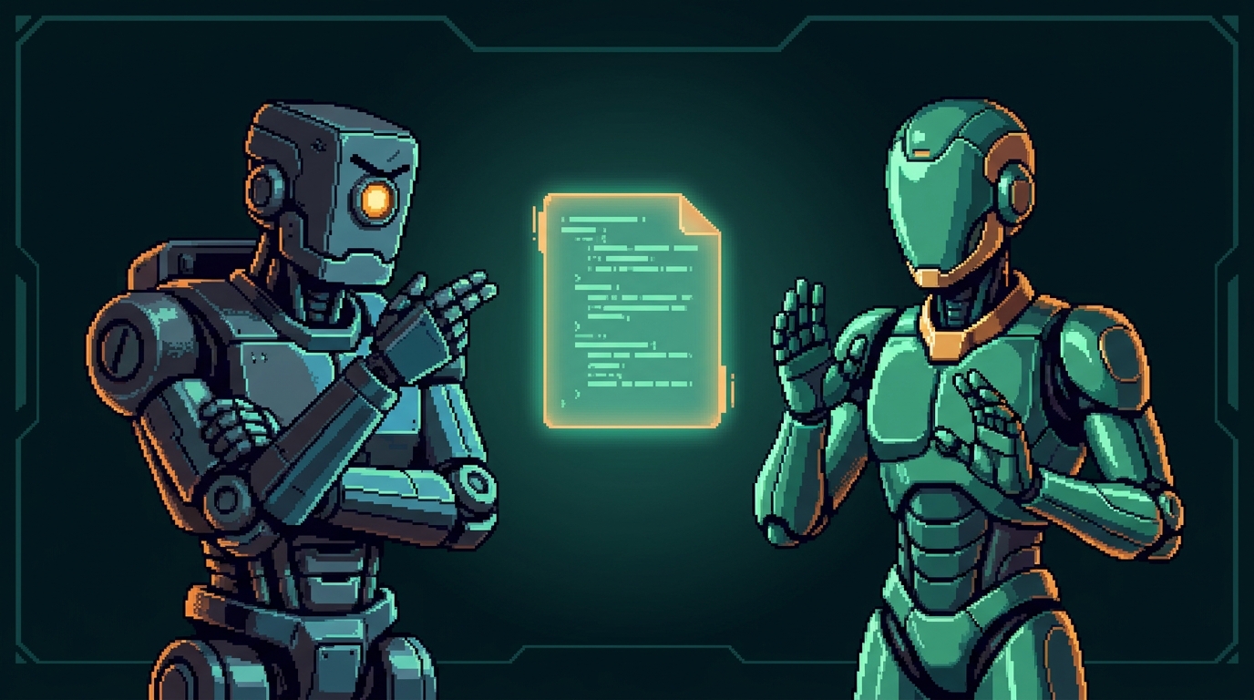 Two AI models debating over a diff