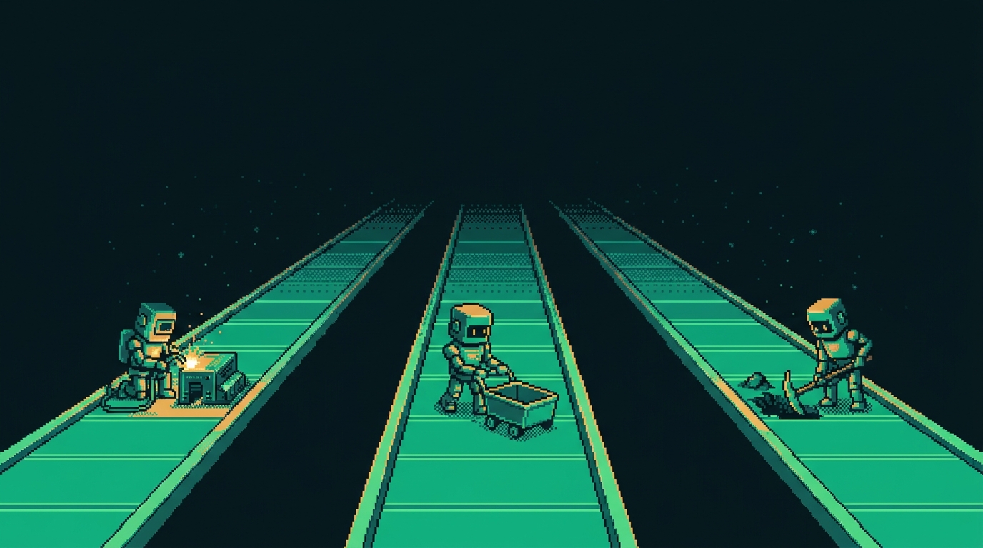 Three agents working on separate isolated lanes